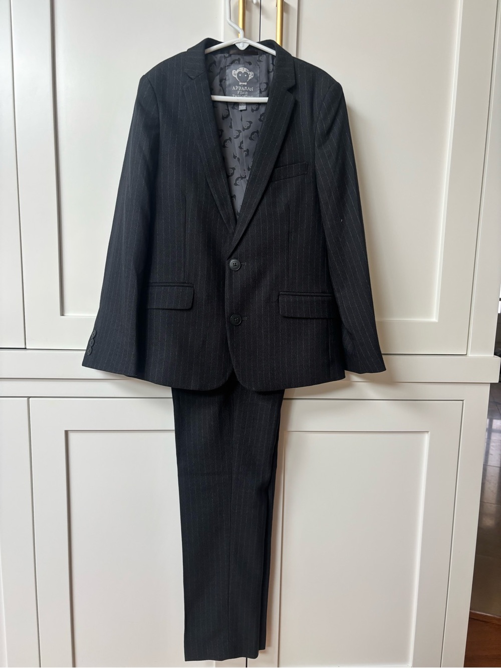 Appaman Boy’s Black Pinstripe Suit - Comes with Two sizes of pants to size up